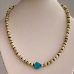 NEW Turquoise & Serpentine crystal necklace (TURQ)